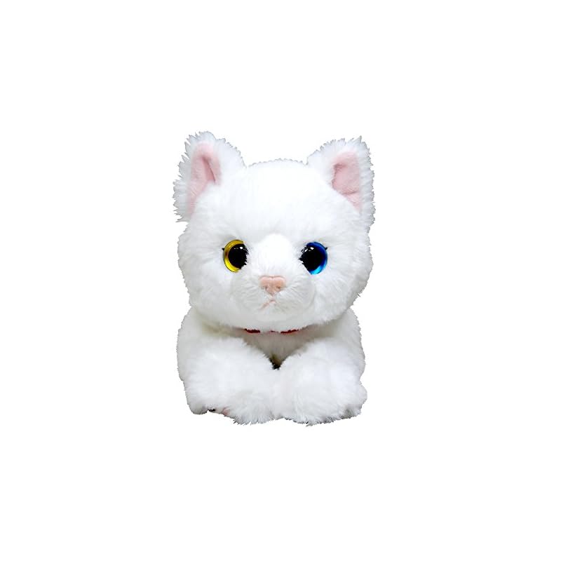 Lap Cat Plush Toy, White, Odd Eyes, Small