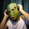 1pc Funky Green Fish Head Mask, Silica Gel Novelty Animal Costume Accessory | Unisex Meme Themed Prank Prop for Parties