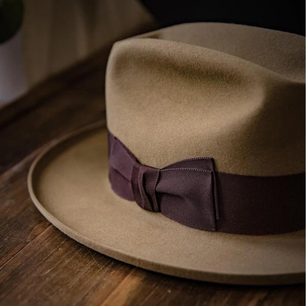 Шляпа из чистой шерсти Шляпа-федора Ретро Британская фетровая шляпа Декоративный бант Фетровая цилиндровая шляпа