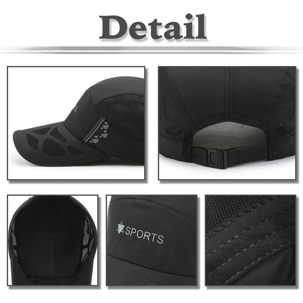 Mesh Cap SPORTS Logo Hat Sports Running Lightweight Quick Drying CA510 [White Fang] Men's Women's (Navy)