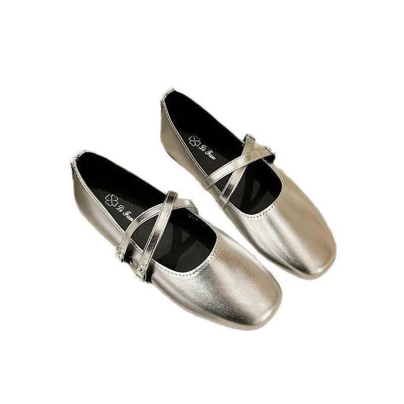 Весна/лето Элегантные ретро повседневные туфли Мэри Джейн на плоской подошве Новые модные мягкие удобные балетки женские Chaussure Femme2025