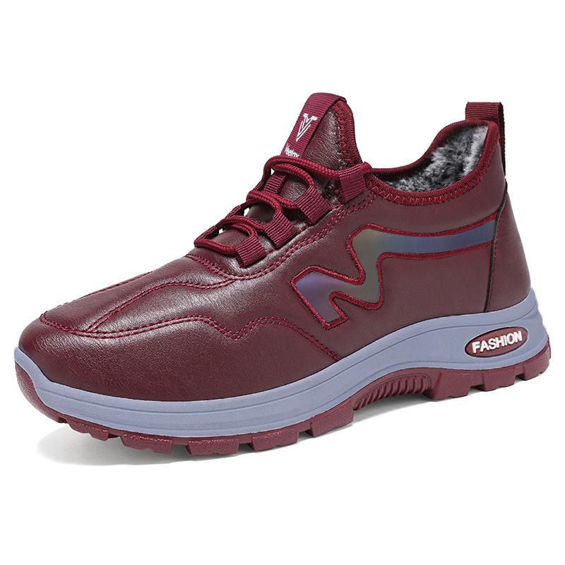 Зимние ботинки для женщин, теплые нескользящие ботинки с подкладкой из искусственного меха, обувь для ходьбы на открытом воздухе, нескользящая обувь для треккинга, женские удобные короткие ботинки
