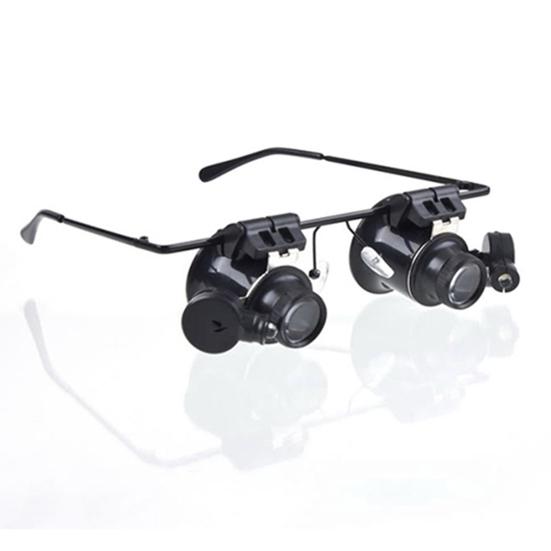 Magnifier Head-mounted LED 20X Adjustable Magnifying Glass for Collecting