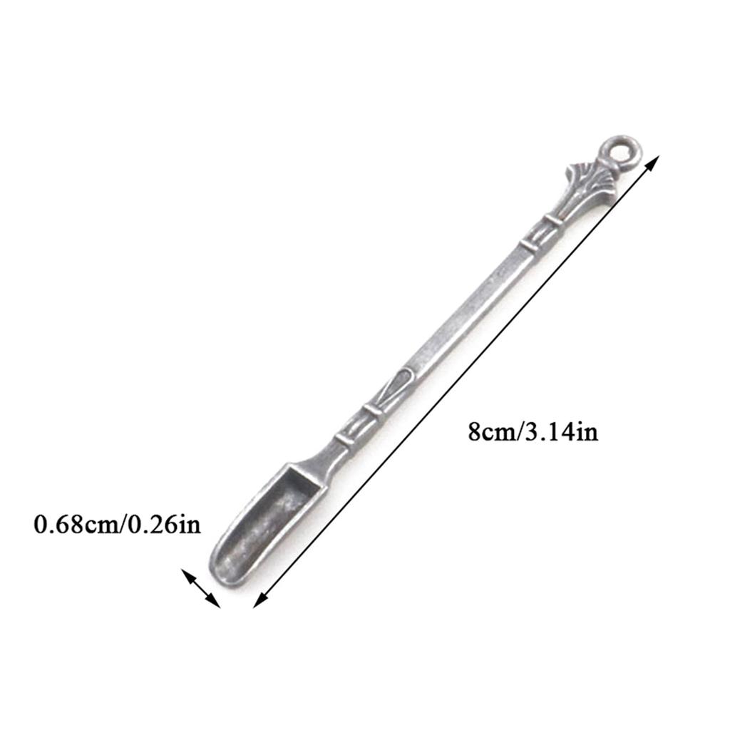 4Pcs Stainless Steel Mini Shovel Medicine Spoon with Hanging Hole Sniffer Powder Scoop Coffee Stirrer for Salt Herb