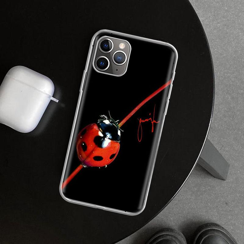 Чехол-накладка с рисунком семиточечной божьей коровки для iPhone 11 12 13 Mini 14 15 Plus 16 Pro Max 17 Air 7 8 + SE Арт Персонализированные Fundas