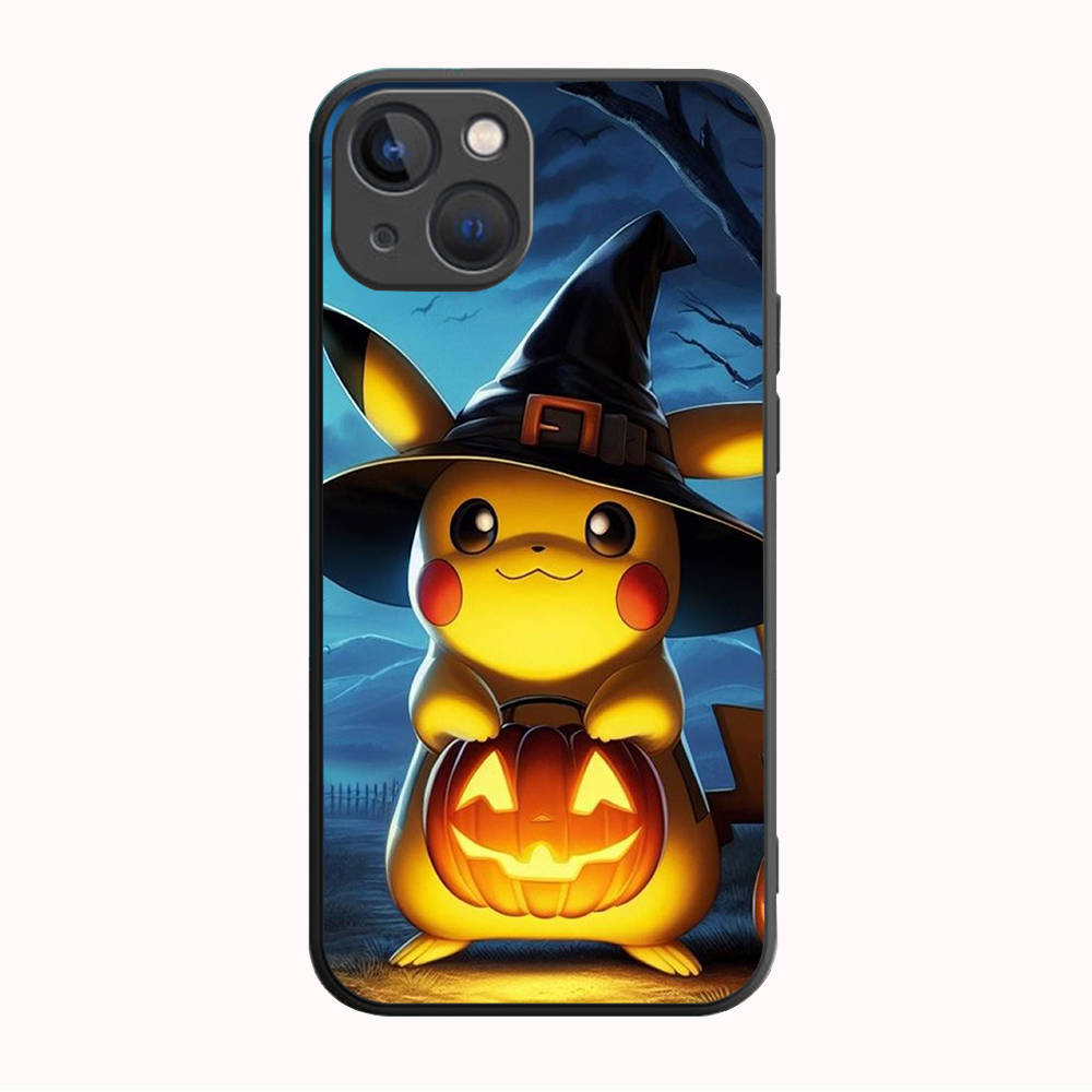 B-73 Pokemon Halloween Black Case for Redmi 10A 10C 12C 13C 9A 9C 9T A3X Note 10 9 9S 10S iPhone 11 12 13 14 15 16 X XS Pro Max Mini 7 8 Plus XR