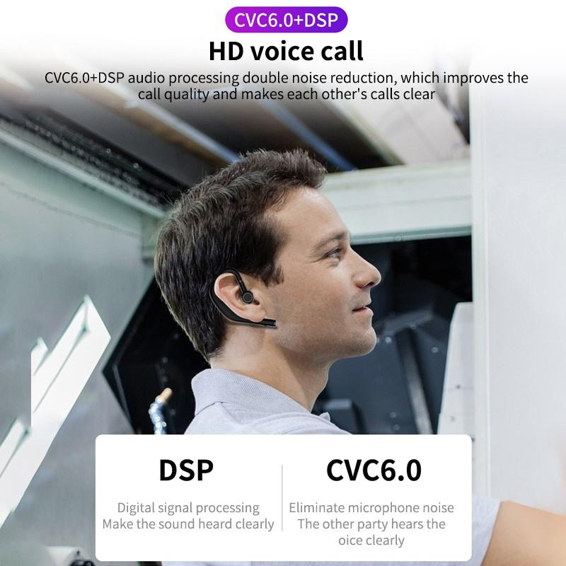 Беспроводные наушники Bluetooth 5.0 Водонепроницаемая спортивная Bluetooth-гарнитура Длительное время ожидания Шумоподавление Бизнес-наушник с микрофоном