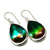 Bi-Color Tourmaline Gemstone 925 Sterling Silver Jewelry Earring 1.77"