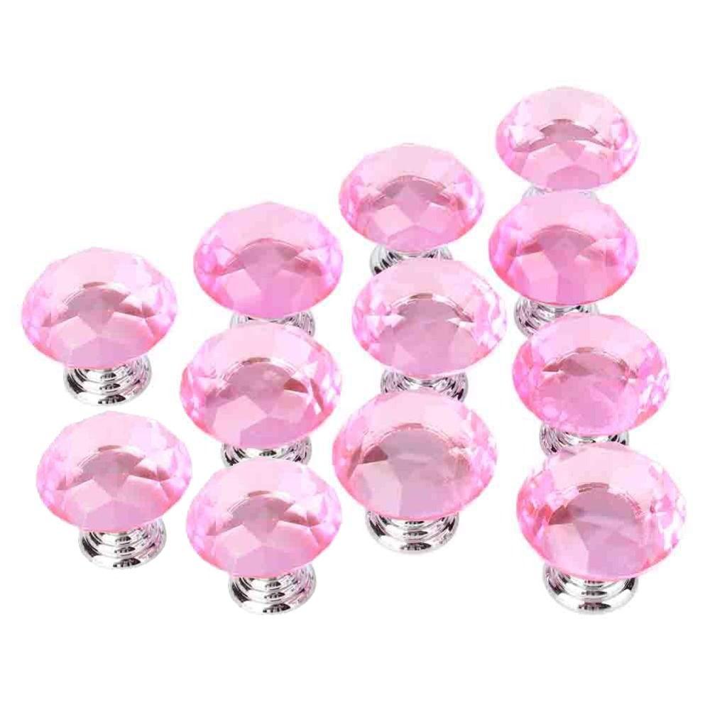 12pcs Decorative Cabinet Knobs 30mm Diameter Diamond Cabinet Knobs Dresser Drawers