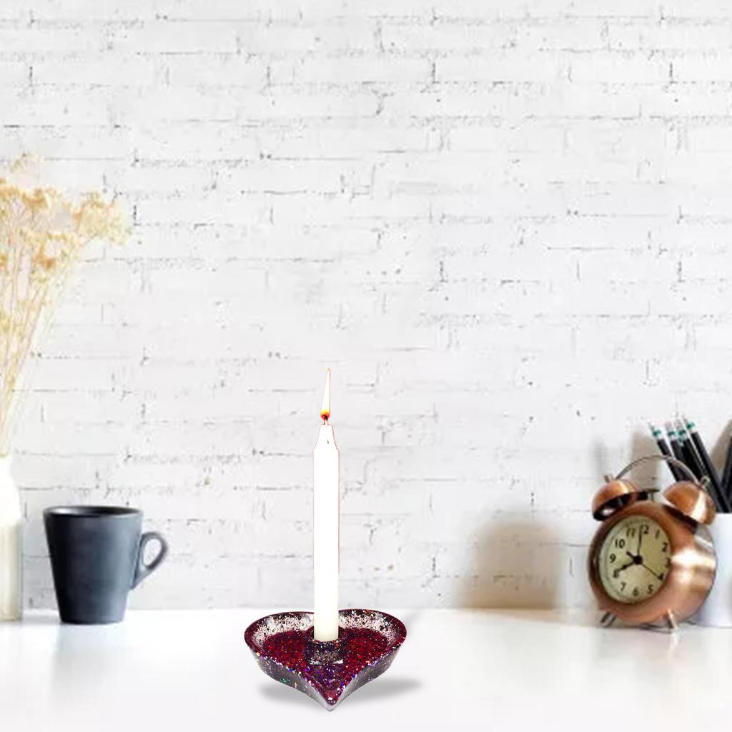 Heart Shaped Candle Holder Mould Tealight Epoxy Mold Lipstick Holder Container Resin Mold for Home Decor DIY Crafts