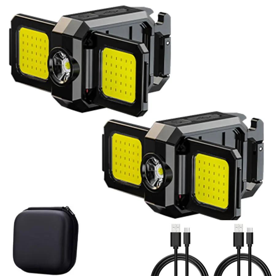 USB Rechargeable LED COB Work Lights Mini LED Handheld Flashlights Waterproof Keychain Emergency Lantern For Outdoor Camping