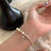 Minimalist Luxury: S925 Sterling Silver Pearl Bow & Heart Bracelet for Women