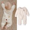 Infant Baby Warm Fleece Bodysuit Zipper Closure Elk Style Jumpsuit Xmas Romper