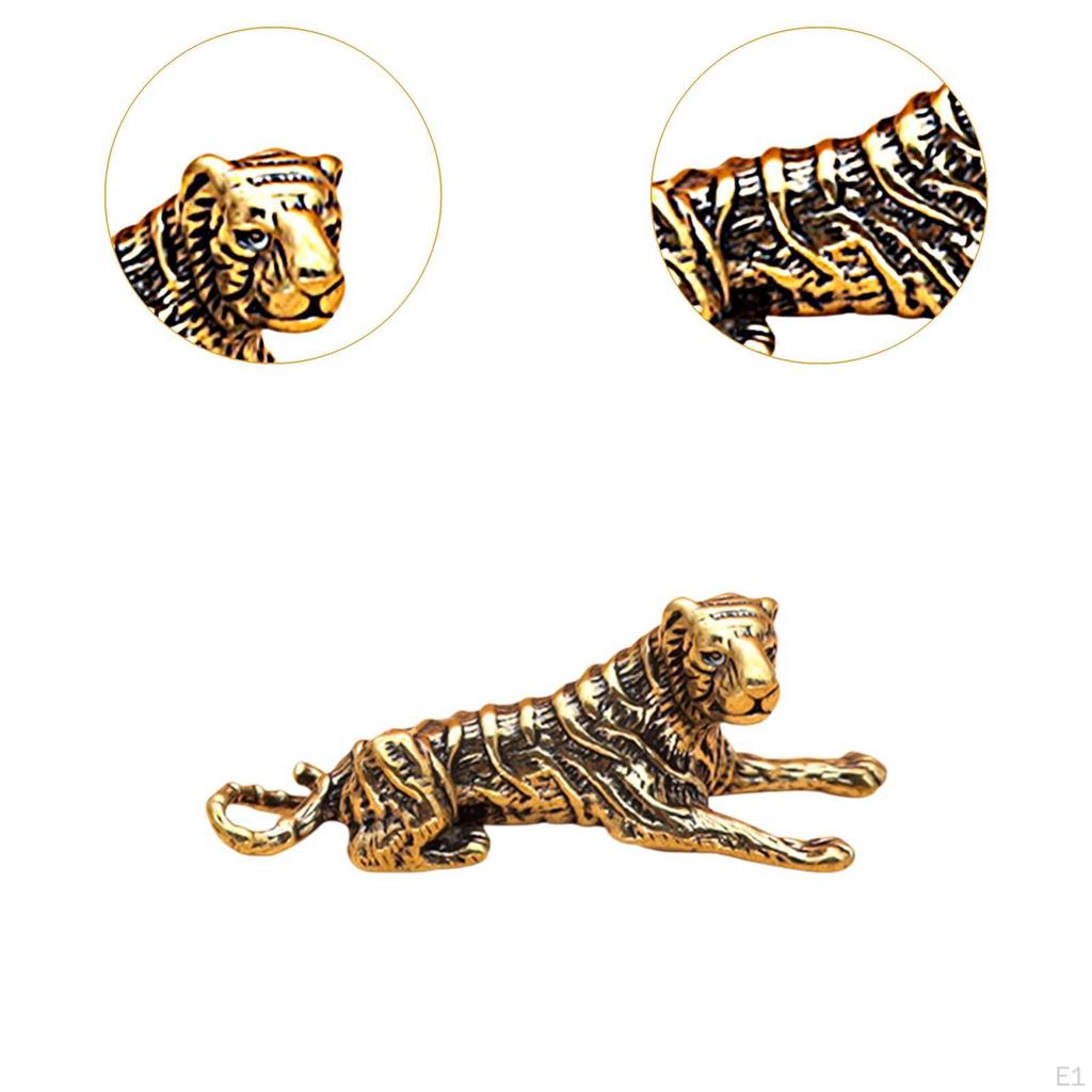 Китайский тигр брелок животное орнамент антикварное украшение мини настольная скульптура латунь