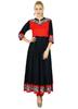 Bimba Women Black Anarkali custom Kurta Kurti 3 4 Sleeve Formal Indian Top