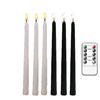 4 or 6 Pieces 11 Inch Black/White Flameless LED Taper Candles Remote,Yellow White Birthday Room Decorative Halloween Candles