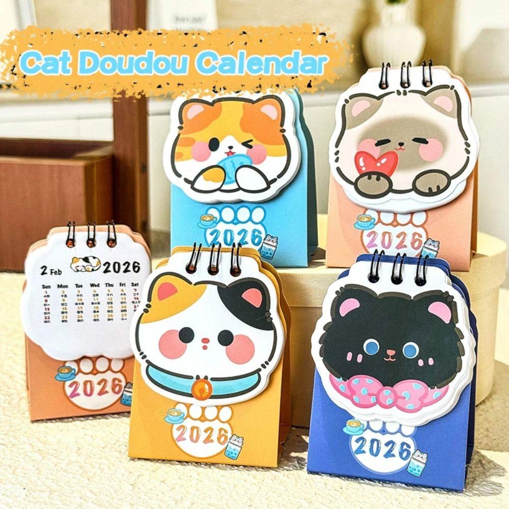Mini 2026 Desk Calendar Coil Calendar Ornaments Cute Schedule Planner Desktop Ornaments