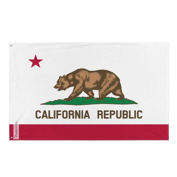 Drapeau de la Californie – 90 x 150 cm – Polyester Résistant – 2 Œillets en Métal – Usage Intérieur / Extérieur – Pixelforma