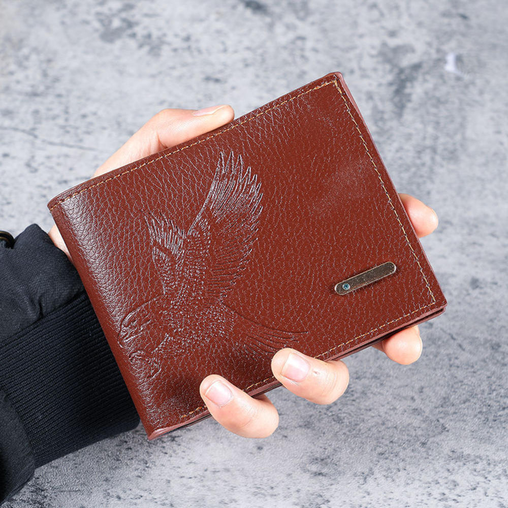 Кожа PU RFID Кошелек Мужской Тонкий Вертикальный Кошельки Черный Тонкий Короткий Держатель для ID и Кредитных Карт Минималистичный Мужской Коричневый Кошелек для Денег