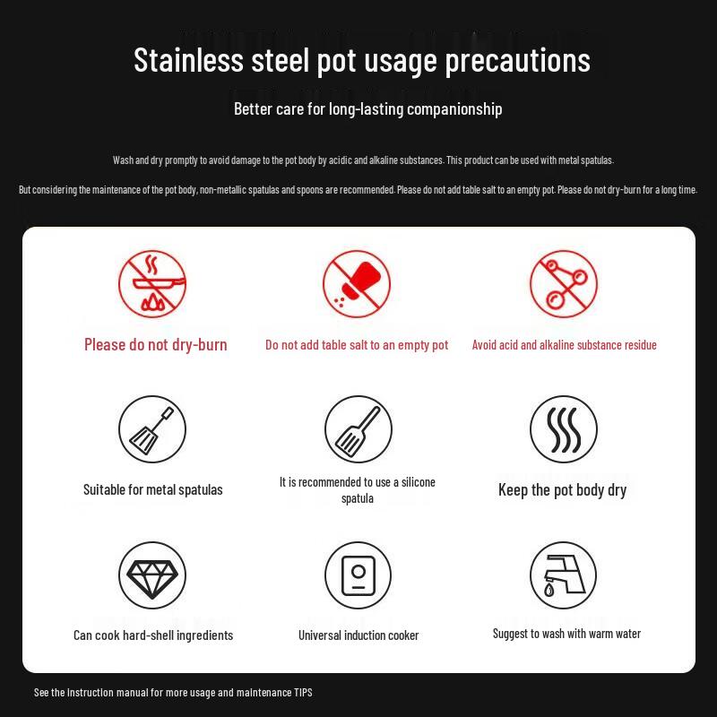 Chuidahuang 304 Stainless Steel Non-stick Stir-fry Wok with Lid