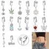 1Pc Fake Belly Button Ring Fake Clip On Belly Piercing Non Piercing Navel Ring