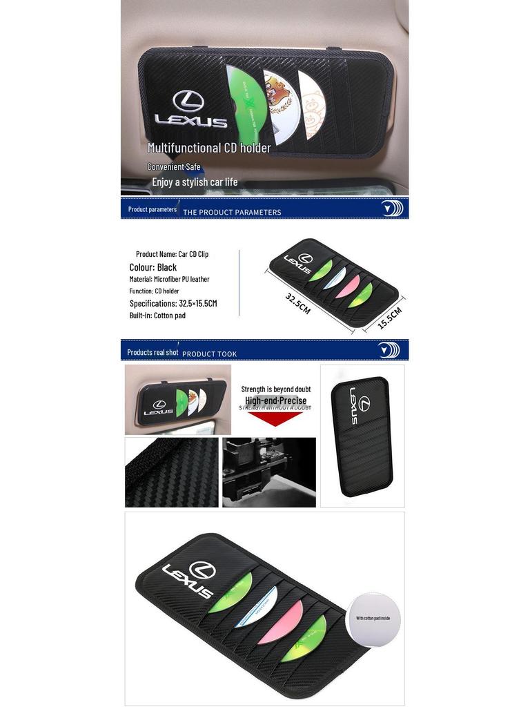 Carbon Fiber Car Sun Visor CD Holder for BRABUS - DIY Storage & Decoration Accessory