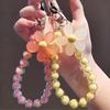 Mobile Phone Lanyard Camera Keychain CCD Handheld Handmade Beaded Colorful Crystal Chain Short Wrist Flower New Portable Strong Durable