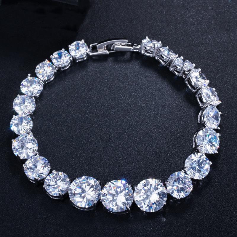 WWJ сверкающий круглый браслет с цирконием белого и золотого цвета