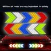 10 шт./комплект Светоотражающая лента-знак стрелки Предупреждающий стикер безопасности для бампера автомобиля, багажника, отражателя, лента-предупреждение, аксессуары для мотоцикла