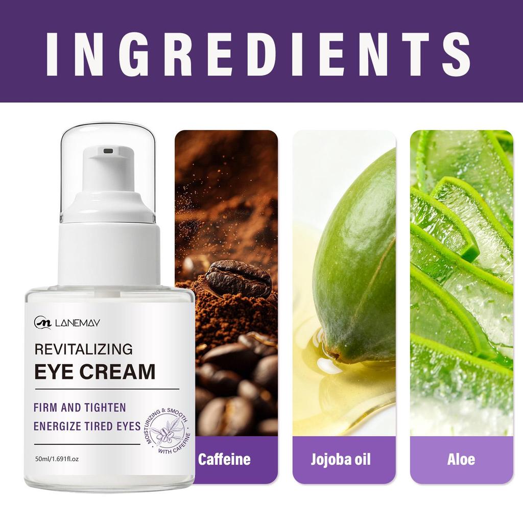 Revitalizing Eye Cream-Firm And TIghten Energize Tired Eyes-Redue Dark Circles And Wrinkles-Suitable For All Skin Types, 50ml