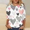 Круглый вырез 3D Love Printed Top Модные повседневные длинные рукава женские футболки