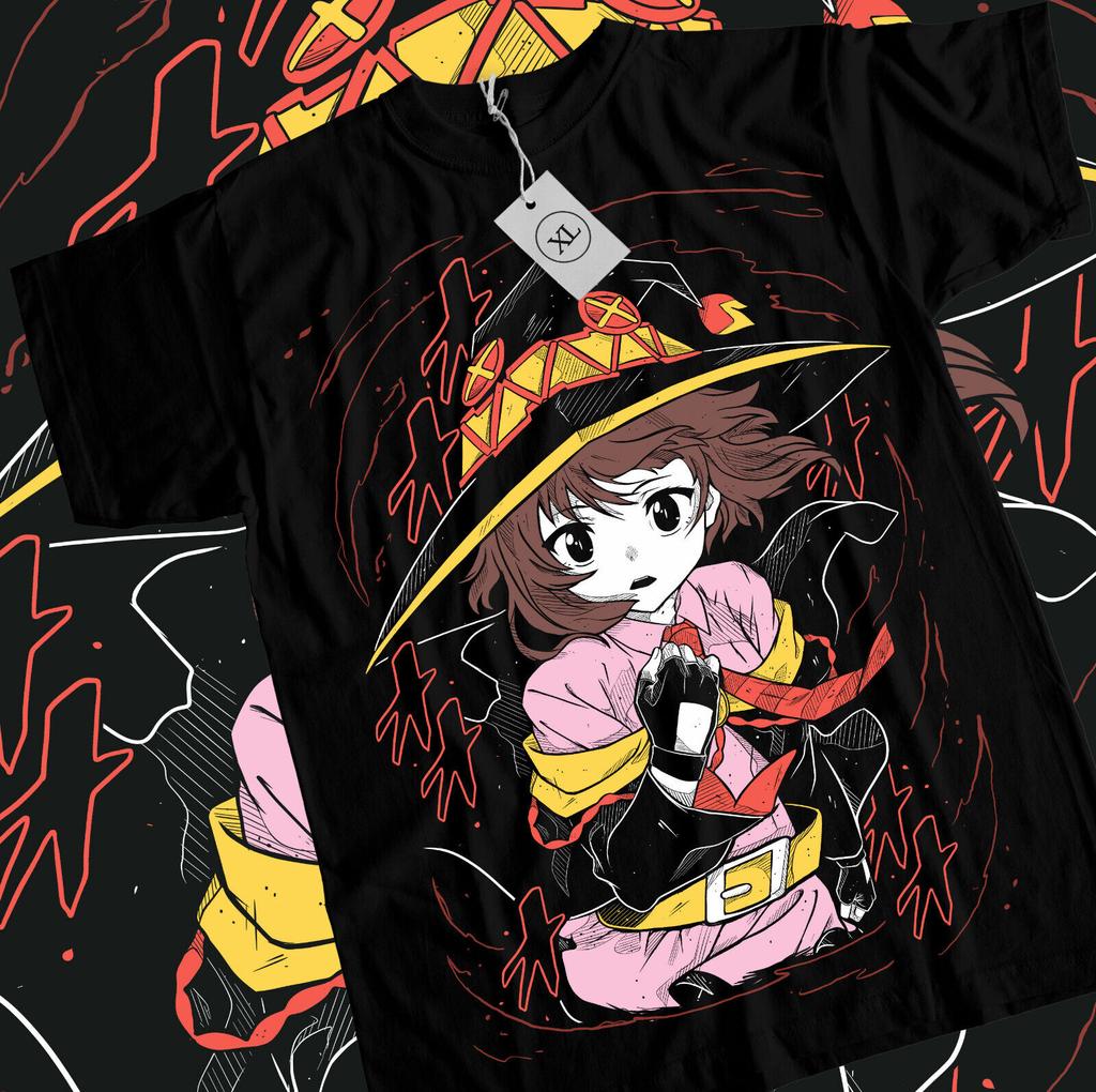 Unisex shirt Cotton Oversize Large Size Konosuba Megumin T-Shirt Waifu Kawaii
