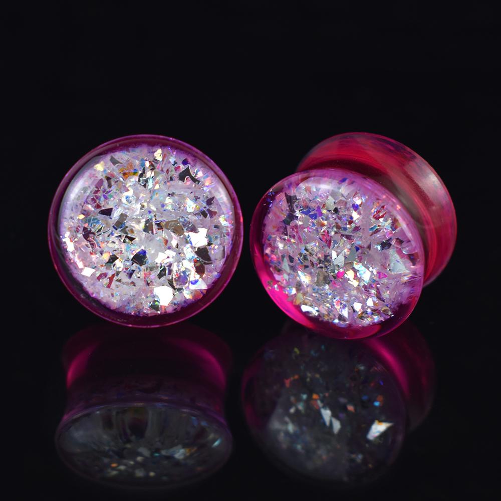 2 шт. 8-50 мм блестящие блестки ушные вкладыши туннели калибры расширитель для ушей растяжитель украшения для тела для женщин мужчин