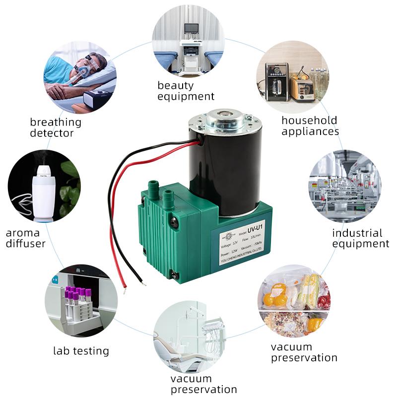 Вакуумный насос постоянного тока Большое всасывание диафрагменного насоса Маленький прямоточный насос UV-U1