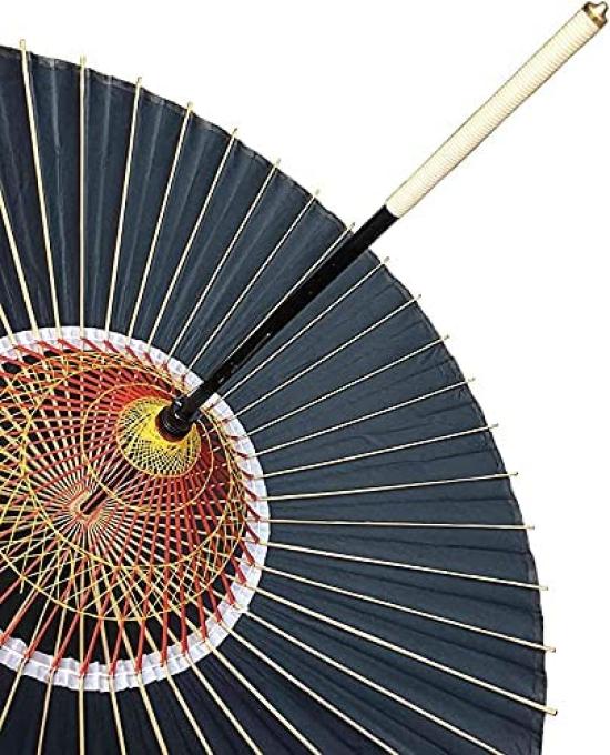 Змеиный глаз Дождь Японский винил Черный зонт, Зонт, Ханнари, Водонепроницаемый, Зонт, С покрытием, Двухступенчатый,