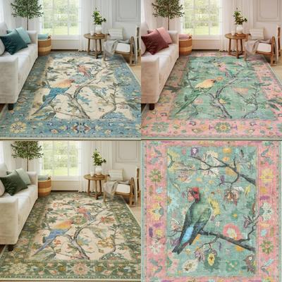 Искусство восточной живописи Цветочные Птицы Ковры для Спальни Гостиной Декор Холл Балконный Коврик Журнальный столик Кухня Столовая ковер