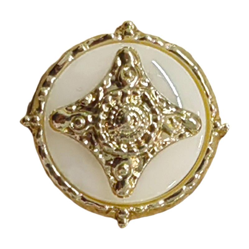 5 шт. Металлическая пуговица в форме четырехлистного руля, Декоративная пуговица для маленького ароматного пальто, Модная пуговица для пальто, тренча