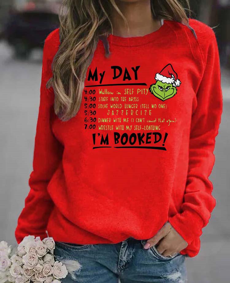 2026 Unisex Christmas Green Monster Letter Print Long Sleeve Hoodie
