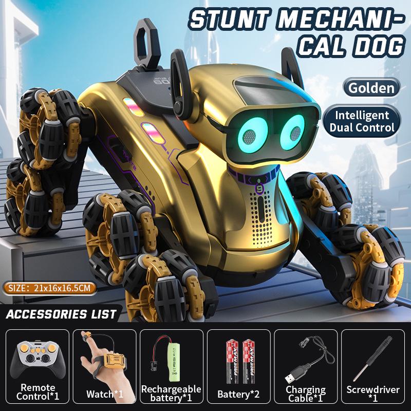 Eight-Wheel Remote Control Mechanical Dog Stunt Car - Gesture Sensing Off-Road Toy for Kids