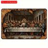 2d Flat 30*20cm, Religious-themed Wooden Wall Art: The Last Supper Scene with Ornate Frame, Ideal for Christian Decor, for Home, Indoor Outdoor Use