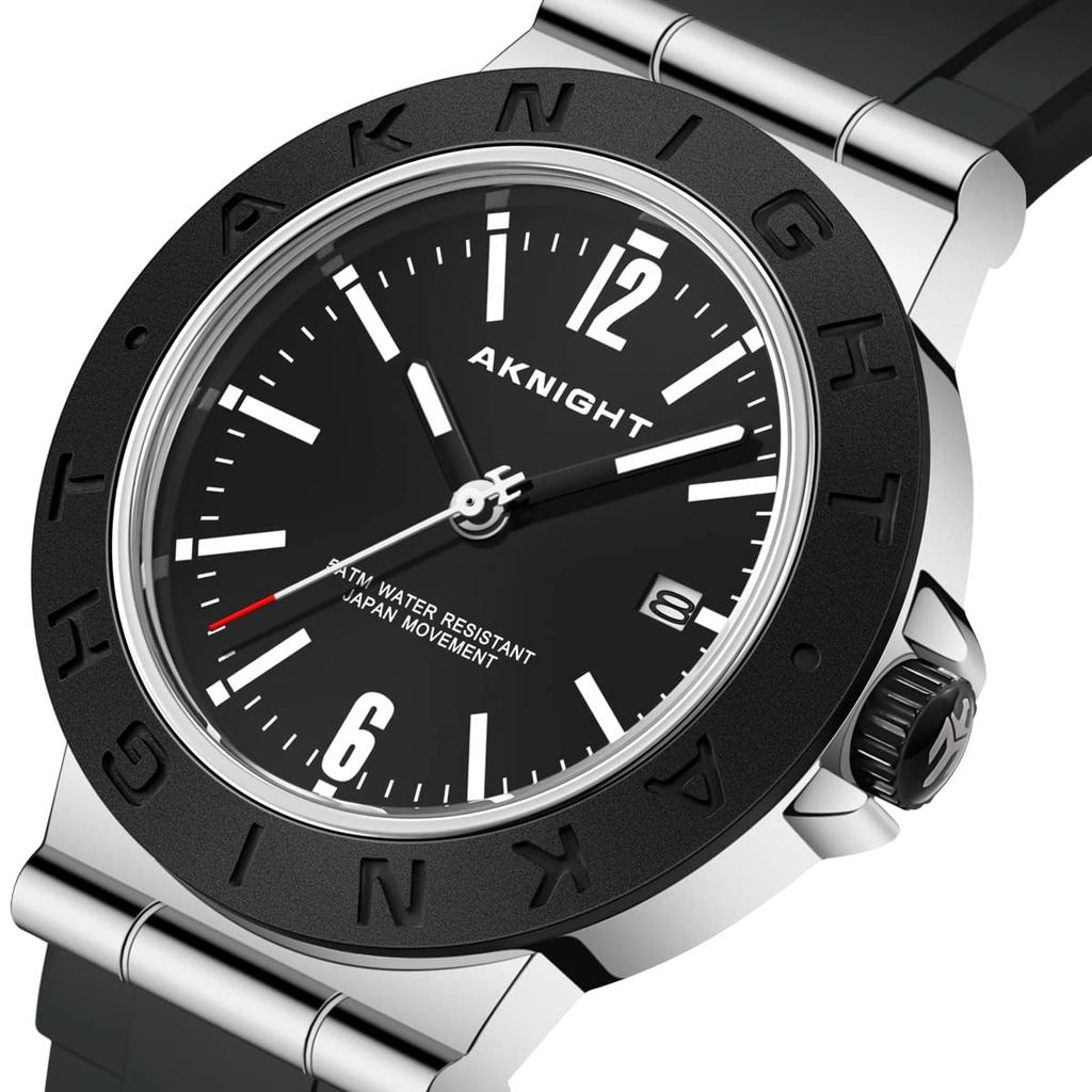 Часы водонепроницаемые аналоговые кварцевые хронограф модные деловые классические часы автоматические дата светящиеся часы [AKNIGHT] мужские часы, часы, часы, мужские