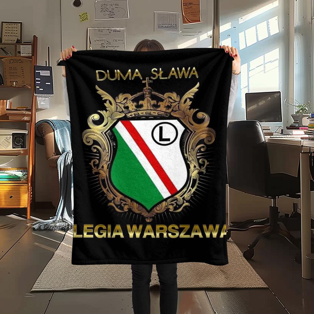 1 шт. Фланелевое одеяло с принтом Legia Warsaw, Высокое качество, Удобное для всех сезонов, Домашний декор, Тепло и комфорт, Идеально для рождественских подарков68