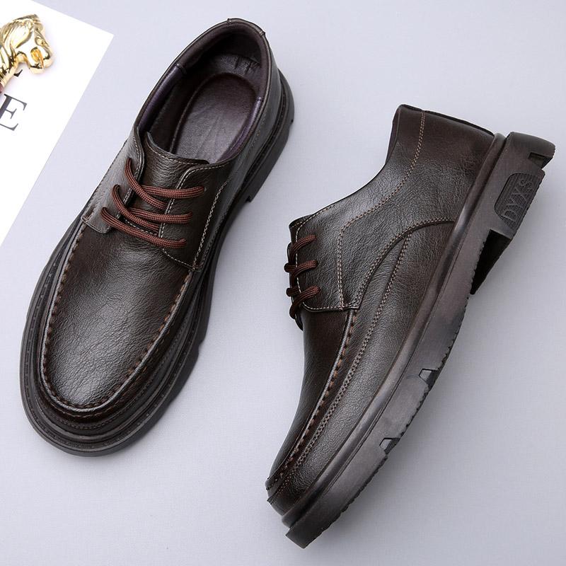 Высококачественная мужская обувь из натуральной кожи, толстая подошва, рабочая обувь, туфли для деловых встреч, обувь для собеседования