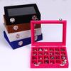 Velvet Portable Jewelry Organizer Display Earring Ring Storage Tray Box Case