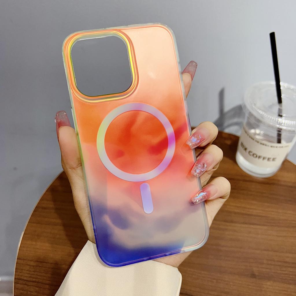 Для IPhone 16 PROMAX Чехол для телефона, меняющий цвет, для Apple 14/15, противоударный, магнитный, защитный чехол из двойной IMD-пленки