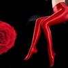 Women's Shiny Glossy Open-Crotch Leggings: Autumn/Winter One-Piece Dance Tights & Bed Stockings