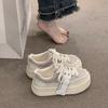 Platform Sneakers 2024 Autumn New Versatile Elevated Casual Canvas Shoes Women's Spring Women Shoes Med (3cm-5cm) Adult