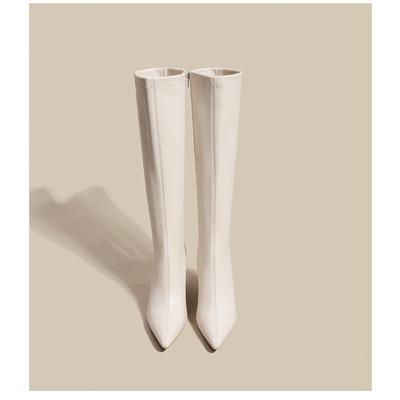 Модные остроносые миниатюрные 2025 высокие новые рыцарские высокие модные облегающие ботинки