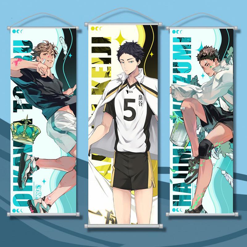 Anime Haikyuu Scroll Posters Wall Hanging Painting Home Scroll Canvas Gift