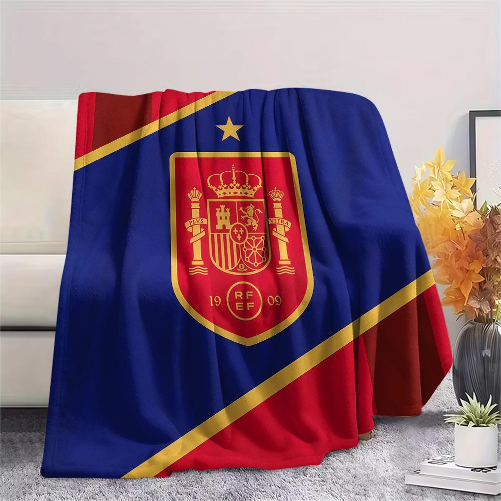 Spain National Football Team Flannel Blanket, High quality Comfortable for All Seasons, Home Decor, Warmth and Comfort